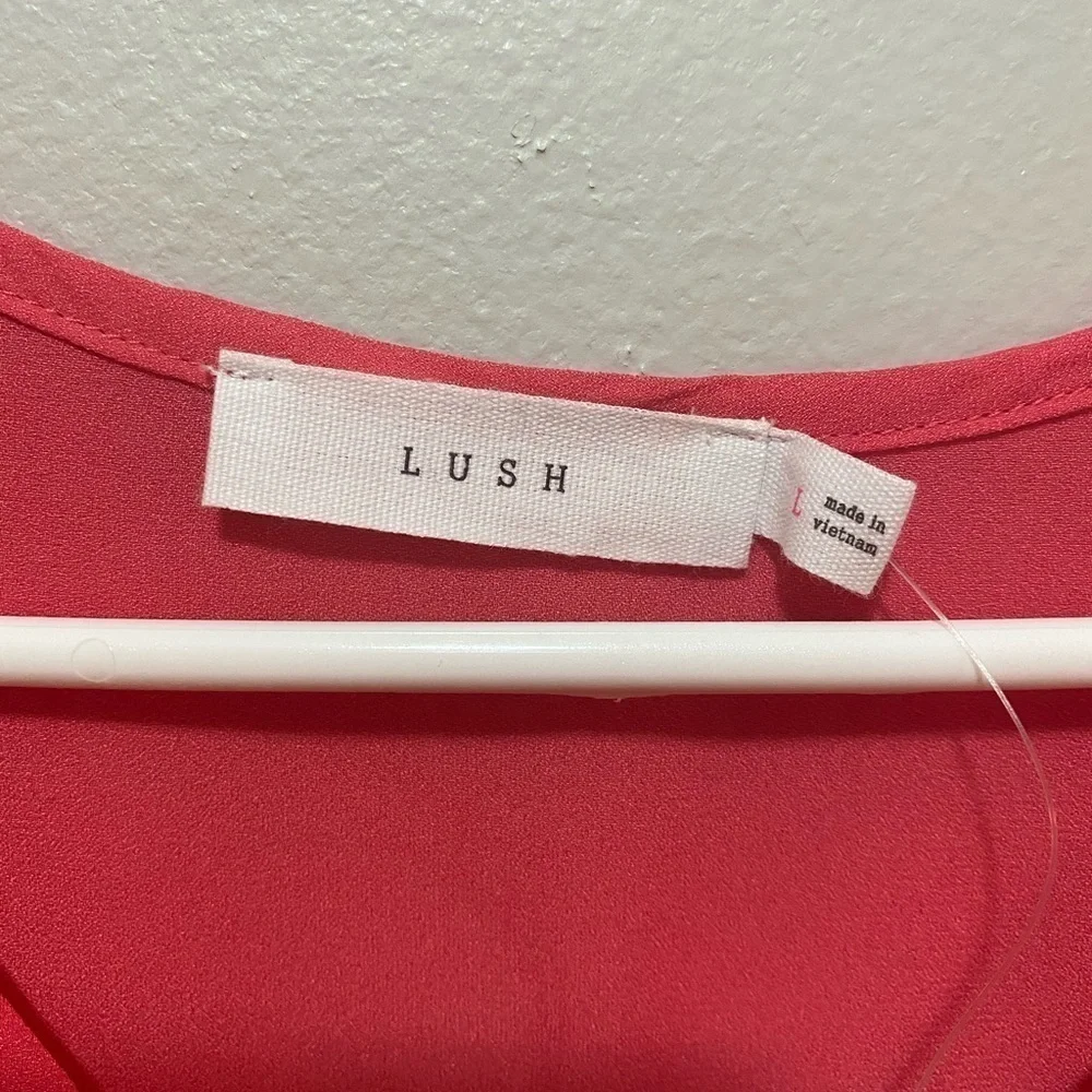 Lush Pink Tee with Shoulder Cut Outs